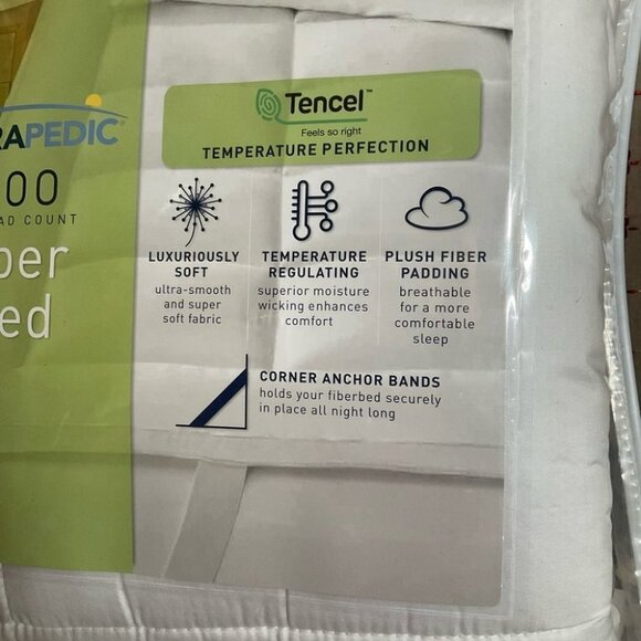 Therapedic Twin Fiberbed Tercel Lyocel Temperature Perfection Moisture Wicking - Picture 3 of 4